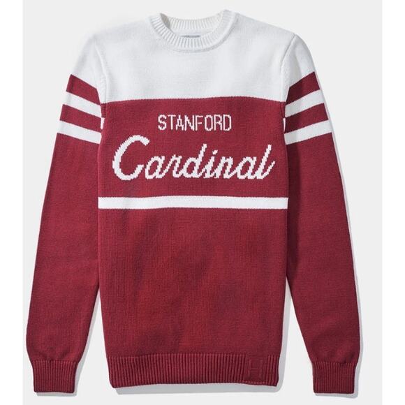 Stanford Cardinal Sweater Mens Long Sleeve Crew Neck Red White Hillflint XL - Picture 1 of 8